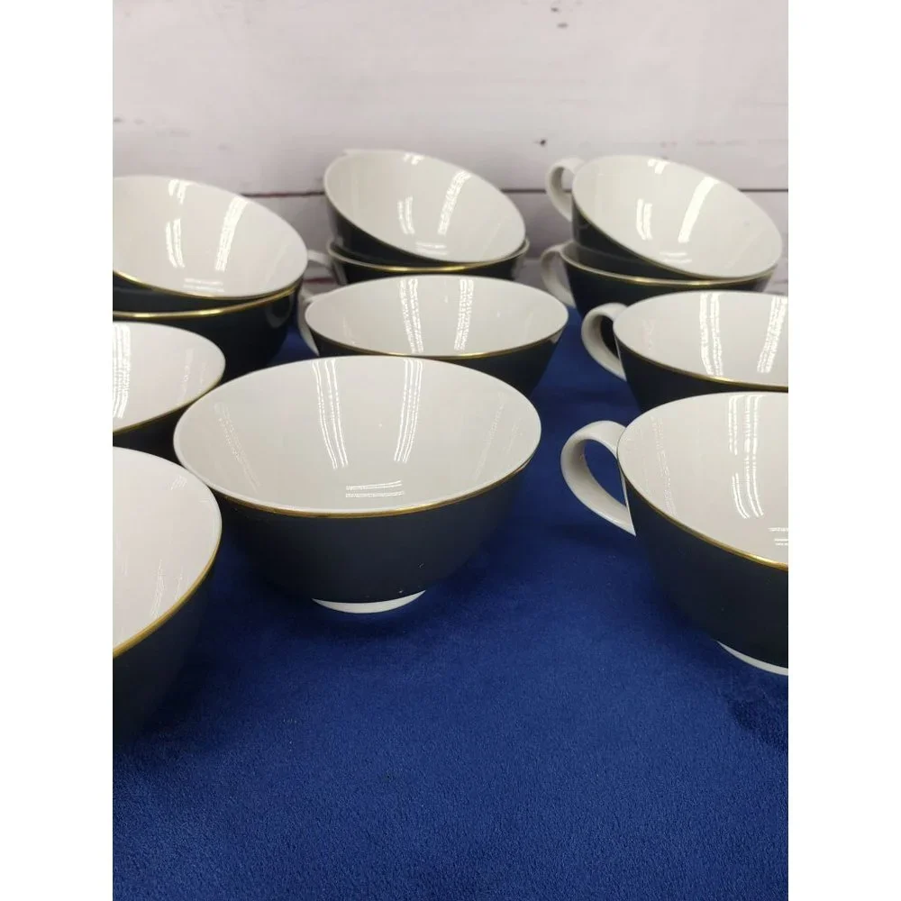 Syracuse Nocturne Cup 704895 Blue White‎ Gold Trim Lot Bundle of 12 Cups